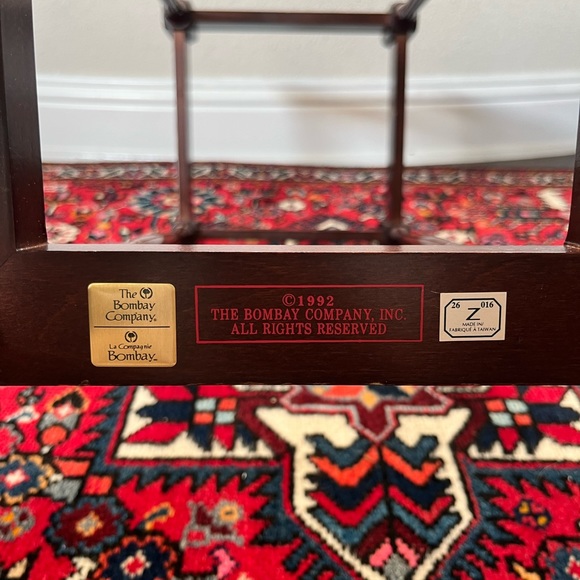 Vintage Bombay Company 1992 Antique-Style Mahogany Brass Umbrella Stand - Picture 8 of 12